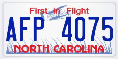 NC license plate AFP4075