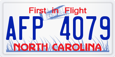 NC license plate AFP4079