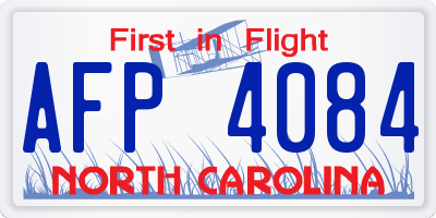 NC license plate AFP4084