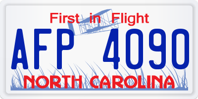 NC license plate AFP4090