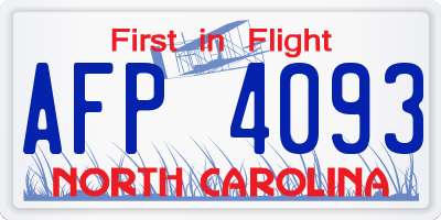 NC license plate AFP4093