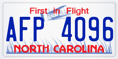 NC license plate AFP4096