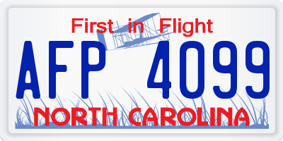 NC license plate AFP4099