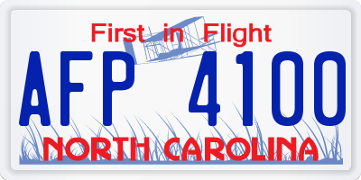 NC license plate AFP4100