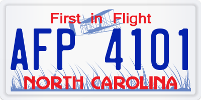 NC license plate AFP4101