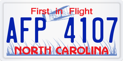 NC license plate AFP4107
