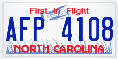 NC license plate AFP4108