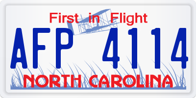 NC license plate AFP4114