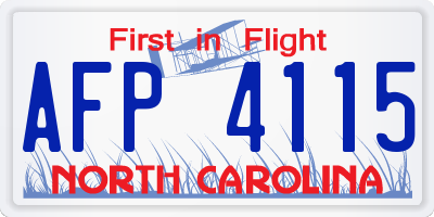 NC license plate AFP4115