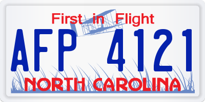 NC license plate AFP4121