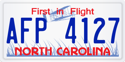 NC license plate AFP4127