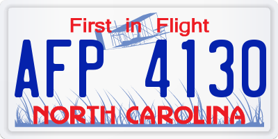 NC license plate AFP4130