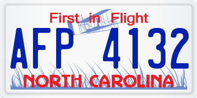 NC license plate AFP4132