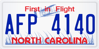 NC license plate AFP4140