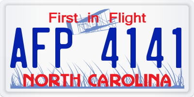 NC license plate AFP4141