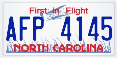 NC license plate AFP4145