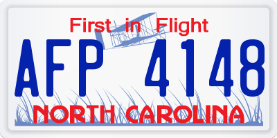NC license plate AFP4148