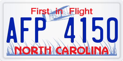 NC license plate AFP4150