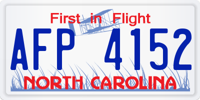 NC license plate AFP4152