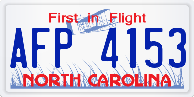 NC license plate AFP4153