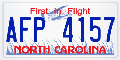 NC license plate AFP4157