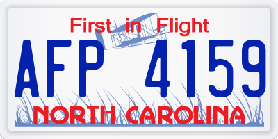 NC license plate AFP4159
