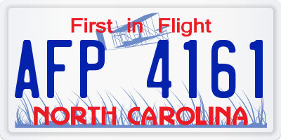 NC license plate AFP4161