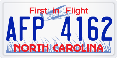 NC license plate AFP4162