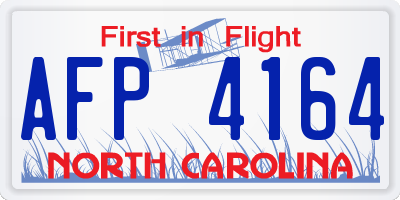 NC license plate AFP4164