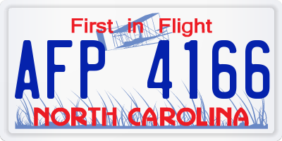 NC license plate AFP4166