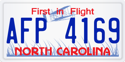 NC license plate AFP4169
