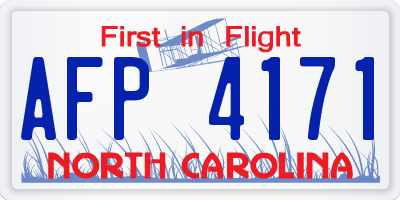 NC license plate AFP4171