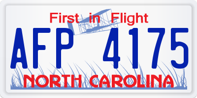 NC license plate AFP4175