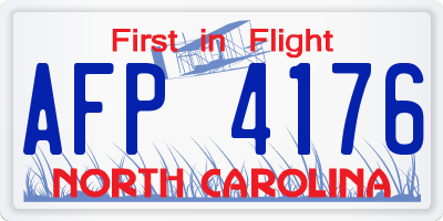 NC license plate AFP4176