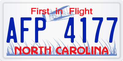 NC license plate AFP4177