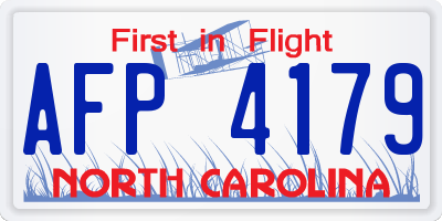 NC license plate AFP4179