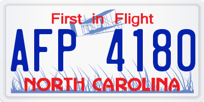 NC license plate AFP4180