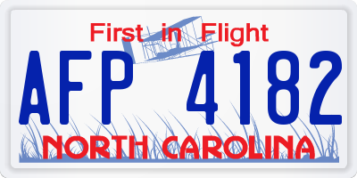NC license plate AFP4182