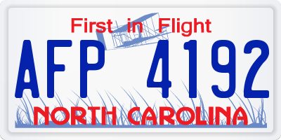 NC license plate AFP4192