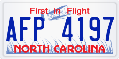 NC license plate AFP4197