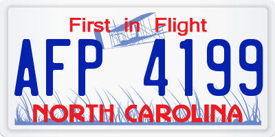 NC license plate AFP4199