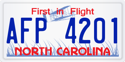 NC license plate AFP4201