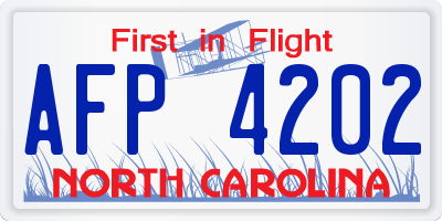 NC license plate AFP4202