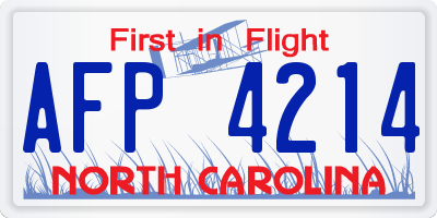NC license plate AFP4214