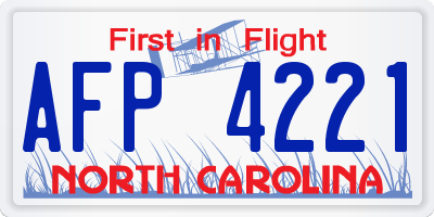 NC license plate AFP4221