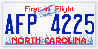 NC license plate AFP4225