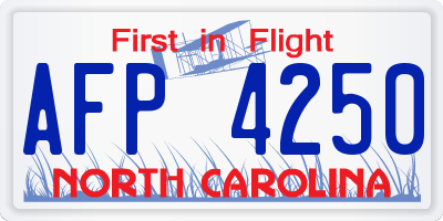 NC license plate AFP4250