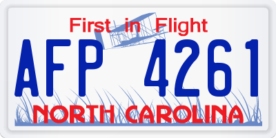 NC license plate AFP4261