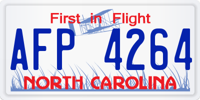 NC license plate AFP4264