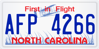 NC license plate AFP4266